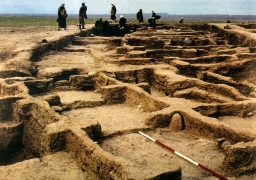View of excavation of Samarran period site of Choga Mami.