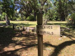 Slave Burials gravemarker in Laurel Grove Cemetery