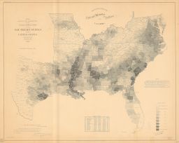 Map showing the distribution of the slave population of the southern states of the United States. Compiled from the census of 1860