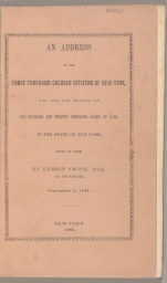 An address to the three thousand colored citizens of New-York - cover