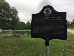 Old Plateau Cemetery/Africatown Graveyard placard