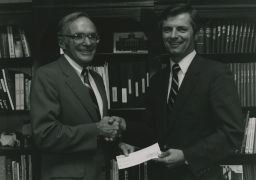 President Cotter with Tom McBrierty, VP for Maine for NE Telephone and Telegraph