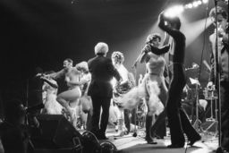 Tito Puente with dancers at Madison Square Garden