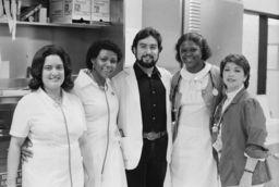 Dr. Perodin with nurses, Lincoln Hospital