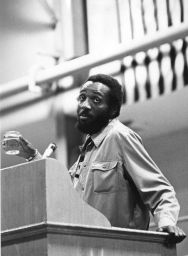 Dick Gregory, comedian and activist, speaks at Colby