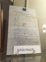Slave Bill of Sale on exhibit at the Avery Research Center