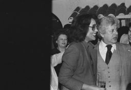 Carol Jennings and Tito Puente at a party for Charlie Palmieri at Beau's, the Bronx