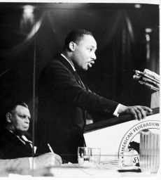 Dr. Martin Luther King, Jr., speaking at an AFL-CIO event