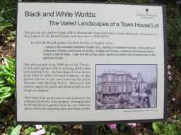 "Black and White Worlds" display in the Nathaniel Russell House yard