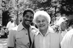 Tito Puente and Felipe Luciano at Old-Timer's Day