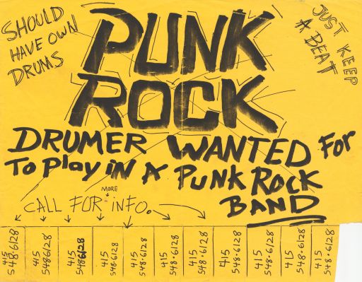Punk drummer advertisement
