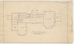 Plan #1107 First floor plan - residence for Mr. R.M. Carrier