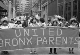 United Bronx Parents marchers in the 1985 Puerto Rican Day Parade