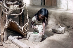 Child playing 'kitchen' or house