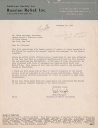 David Weingard to Rubin Saltzman about Financial Aid, November 1945 (correspondence)