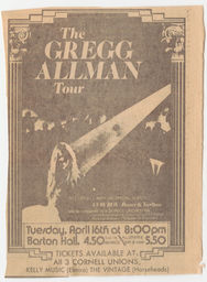 The Gregg Allman Tour advertisement in newspaper clipping