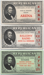 1952 Republican National Convention Admission Tickets