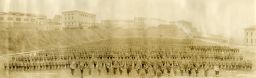 Military training detachment from the University of Pennsylvania, panoramic group photograph