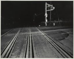 Night Shot With Railroad Crossing Sign