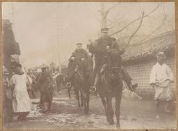[Japanese officers on horses]
