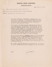 Aaron Droock to JPFO Requesting Contribution to Conference Budget, March 1945 (correspondence)