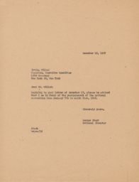 George Starr to Irving Miller about Postponing National Convention, December 1947 (correspondence)