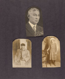 Three portrait of men and women