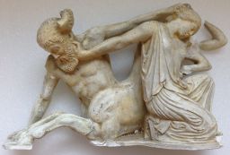 Figures D and E (Centaur and Lapith woman), West pediment, Temple of Zeus, Olympia, miniature