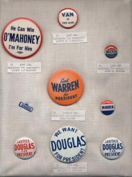 Democratic and Republican Presidential Contender Buttons and Tabs, ca. 1948-1952