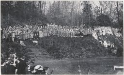 Women in fairy costumes dancing in the Cornell Women's Pageant