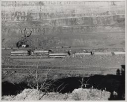 Open Pit Mine and Ore Cars