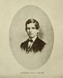 George Davis Budd (1843 - 1874), A.B. 1862, LL.B. 1865, portrait photograph as a young man