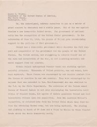 JPFO to President Truman Regarding Poland, July 1946 (correspondence)