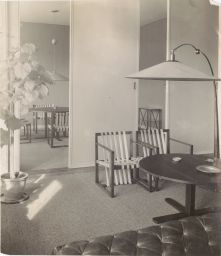 Room with lamp on right