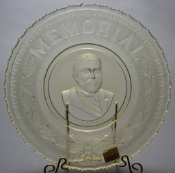 Grant Memorial Glass Portrait Plate, ca. 1885