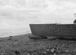 Rowboat on beach, Salinas, Puerto Rico