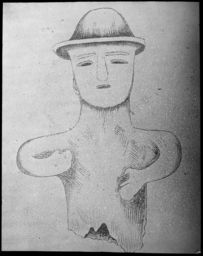 Hand drawing of clay burial figure