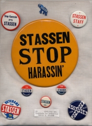 Stassen Campaign Buttons and Tab, ca. 1948-1956