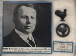 Cox-Franklin D. Roosevelt Campaign Items, ca. 1920