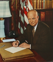 Dwight D. Eisenhower Seated at Desk
