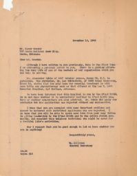 Rubin Saltzman to Henry Monsky of B'nai B'rith, November 1946 (correspondence)