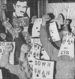 Hunger strike by Penn students in protest of the Shah and of Iranian repression, news clipping