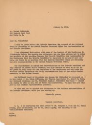 Rubin Saltzman to Dr. Israel Goldstein about JPFO's Request to Join the Interim Committee, January 1945 (correspondence)