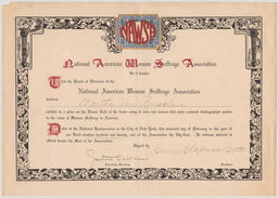 National American Woman Suffrage Association certificate