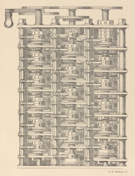 Impression from a woodcut of a small portion of Mr. Babbage's Difference Engine, No.1
