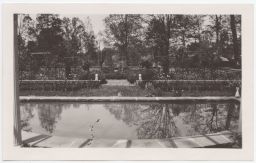 Ralph Hanes estate, small pool in courtyard and garden, slightly underexposed