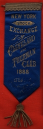 New York Stock Exchange Cleveland and Thurman Club Ribbon, 1888