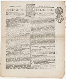 Journal de la Belgique [Leo Belgicus as logo]