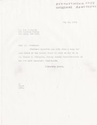 Lee Pressman Receives a Letter, May 1950 (correspondence)