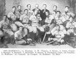Baseball, 1893 University team, group photograph